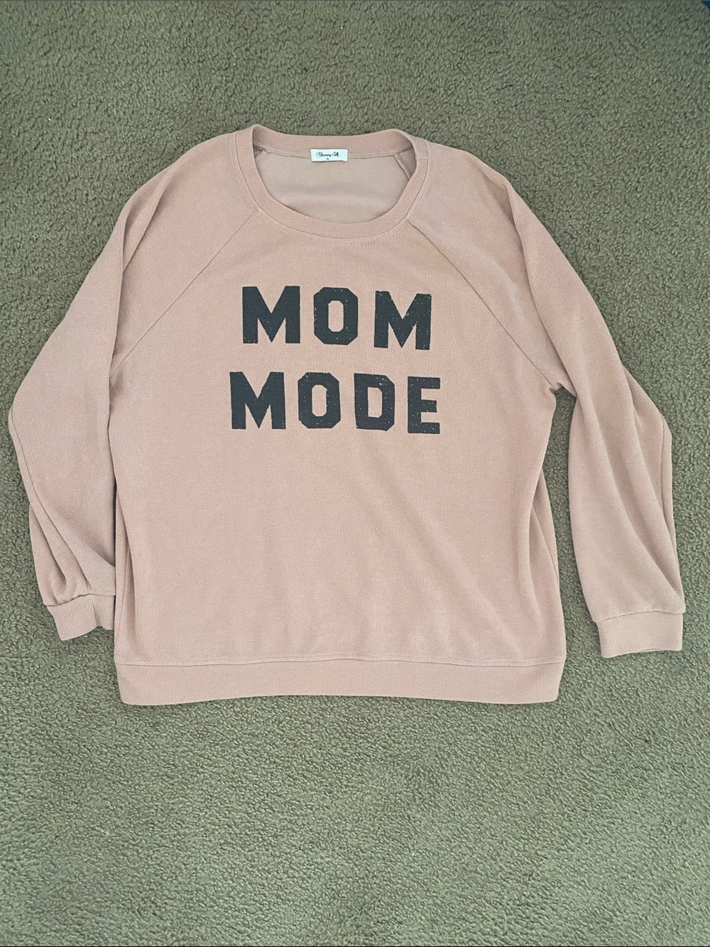 Mom Mode Relaxed Crewneck Sweatshirt - Blush XL